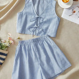MOESHA™ - Chic Summer Sleeveless Vest and High-Waist Shorts Set
