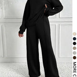 BETH™ - Casual Solid Color Sweatshirt & Pants Set for Outdoor Comfort