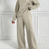 BETH™ - Casual Solid Color Sweatshirt & Pants Set for Outdoor Comfort