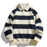 ZOE™ - Classic Fashion Striped Collar Long Sleeve Sweatshirt