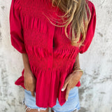 ELIZA™ - Pleated Button-Up Blouse