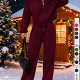KELSEA™ - Casual Tracksuit Set for Women Zipper Jacket & Natural Waist Pants