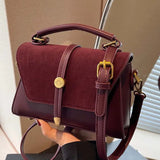 MARLYNN™ - Vintage-Style Small Square Shoulder Crossbody Bag with Contrast Stitching