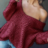 TELIKA™ - Comfy Drop Shoulder Long Sleeve Sweater