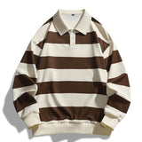 ZOE™ - Classic Fashion Striped Collar Long Sleeve Sweatshirt