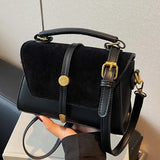 MARLYNN™ - Vintage-Style Small Square Shoulder Crossbody Bag with Contrast Stitching