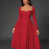 HOLLY™ - Elegant Ruched Tie-Back Sweetheart Neck A-Line Dress for Parties