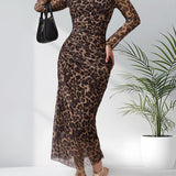 ALIANNA™ - Elegant Leopard Print Ruched Bodycon Dress for Parties
