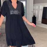 VALORA™ - Chic Sequin Accent Dress