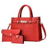 ALENOR™ – Crocodile Embossed Large Capacity Crossbody Handbag Set