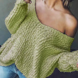 TELIKA™ - Comfy Drop Shoulder Long Sleeve Sweater