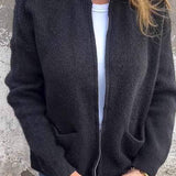 SARIA™ - Zip-Up Knit Cardigan
