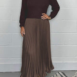 SOPHIA™ - Knit Jumper & Pleated Satin Skirt