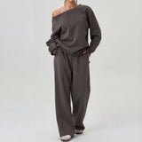 NELIA™ - Casual One-Shoulder Long Sleeve Two-Piece Set