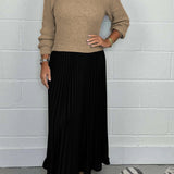 SOPHIA™ - Knit Jumper & Pleated Satin Skirt