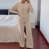 LUCIA™ - Cozy Knit Sweater & Wide Leg Two-Piece Set