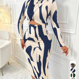 ARA™ - Colorblock Print Cut-Out Bodycon Dress for Spring & Fall