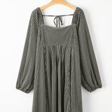 OLIVERA™ - Chic Bishop Long Sleeve A-Line Dress with Square Neck
