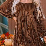 OLIVERA™ - Chic Bishop Long Sleeve A-Line Dress with Square Neck